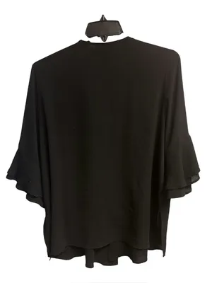 Hudson Gray Boutique Brand Black Cardigan W/ Ruffle Flutter Sleeves Size Large thumbnail 4