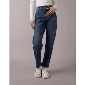American Eagle Stretch Super High-Waisted Ankle Straight Jean - Dark Wash - 18 thumbnail 3