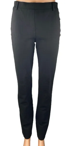 Quince Women's Black Straight Skinny High Waisted Pull On Trousers Dress Pants S thumbnail 1