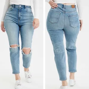 NWT American Eagle Plus Size Ripped Cool Classic Mom Jeans Crop Ankle 16 Short thumbnail 10