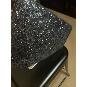New Black Glitter Geometric Clutch With Round Handle/ Shoulder Strap thumbnail 4