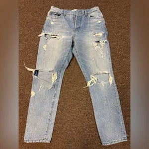 Pistola Distressed Light Wash Straight Leg Jeans Size 28 Ripped Denim Trendy thumbnail 2