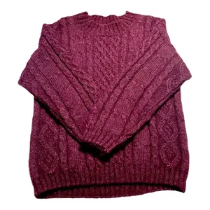 Paris Sport Club Mohair Cable knit Sweater Berry Cottagecore SZ M 90’s Y2K thumbnail 5