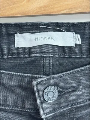 Hidden Jeans Black Split Hem Flare Jeans Size 28 Raw Hem Stretch Denim thumbnail 3