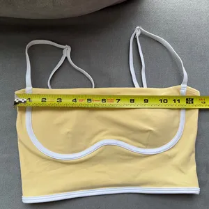 Alo Yoga Airbrush Streamlined Bra Tank Warm Butter/White S thumbnail 3