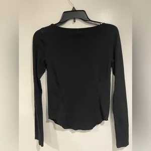 NEW Free People Jacqui Black Lace Up Layering Top size XS thumbnail 5