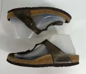 Birkenstock Gizeh 37 US 6 Sandals Metallic Bronze‎ Birko-Flor Thong Women's thumbnail 1
