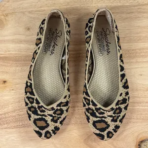 Women's Cleo‎ Leopard Print Knit Casual Pointed Toe Ballet Flats Tan 7 thumbnail 10