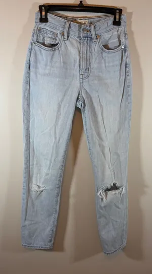 Madewell The Perfect Vintage Jean Womens 24 Light Wash Blue Denim Distressed thumbnail 1