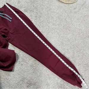 Figs Women’s High Waisted Zamora Jogger Scrub Pants Pull On in Burgundy ST thumbnail 14