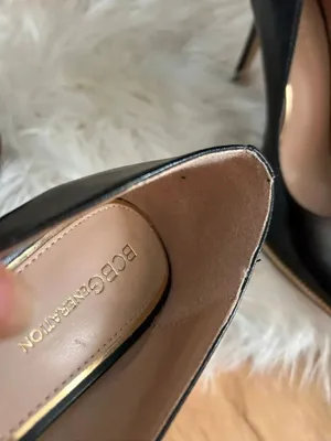 BCBG generation high heels black with gold accent around size 7B thumbnail 7