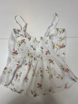 Abercrombie & Fitch White Floral Tie-Front Cami size XS thumbnail 6
