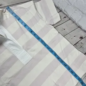 Everlane The Retro Organic Cotton Oversized Rugby Polo Shirt Purple‎ Stripe XS thumbnail 9