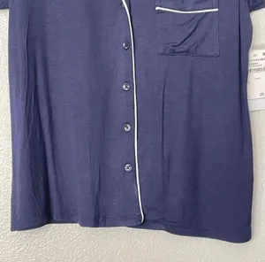 NWT Nordstrom Rack Tranquility Pajama Top in Navy Peacoat Buttons Size Small thumbnail 5
