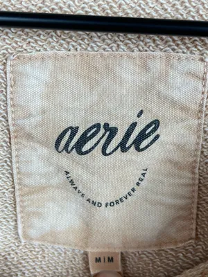 Aerie Balloon Sleeve Oversized Sweatshirt Size Medium Cotton Terry Tan Beige thumbnail 4