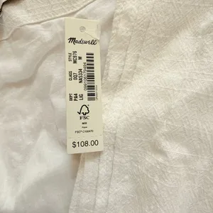 NWT Madewell Ruffle-Sleeve Wrap Mini Dress Medium (color lighthouse) thumbnail 4