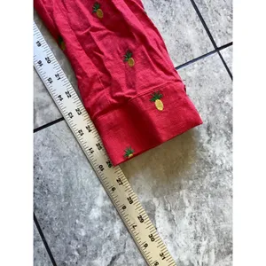Farm Rio Red Embroidered Pineapple Halter Jumpsuit Linen Blend XS SN 294030 thumbnail 5