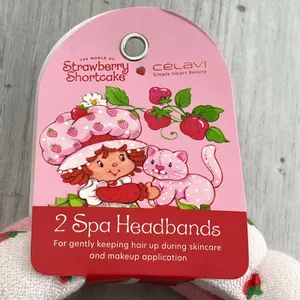 Celavi X Strawberry Shortcake Spa Sponge Bubbled Handmade Headbands 2 Pack Pink thumbnail 4