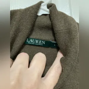 *Lauren Ralph Lauren Taupe Brown Heath Silk Blend Turtleneck Sweater #QB thumbnail 4