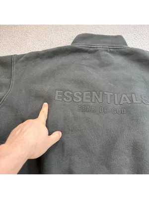 Fear Of God Essentials Quarter Zip Sweatshirt Faded Black Women Cropped Boxy Fit thumbnail 8