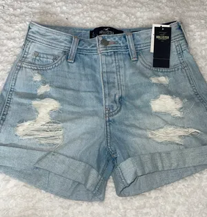 Hollister High Rise Distressed Mom Shorts thumbnail 1