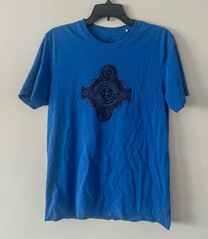 PrAna Blue T-Shirt Size Medium 100% Organic Cotton thumbnail 1