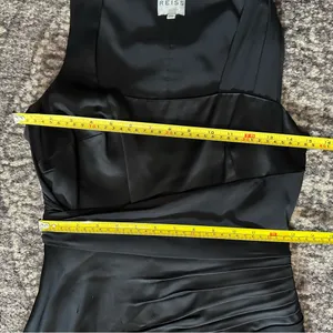 Reiss Women’s Size 4 Black Satin Sleeveless Asymmetrical Sheath Dress thumbnail 9