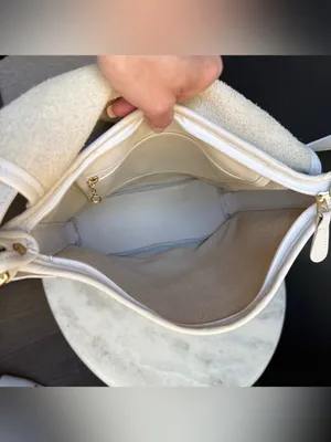 Vintage Unbranded Cream/White Leather Flap Crossbody Bag - Excellent Interior thumbnail 11
