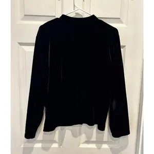 VTG J.‎ Jill Womens XL Black Velvet Button Down Cardigan Top Long Sleeve USA thumbnail 6