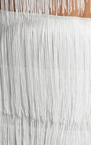 New Showpo Amalie 2PC Set Fringe Strapless Crop Top & Midi Skirt Set Size XS thumbnail 5
