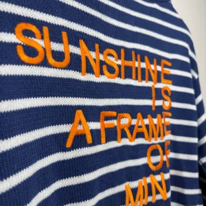 Kerri Rosenthal XOKR Women CottoN‎ Sweater XS Blue White Striped Sunshine Frame thumbnail 9