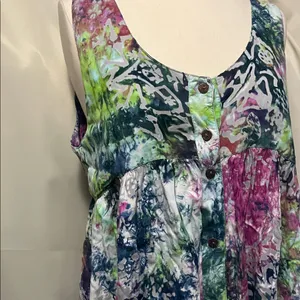 Colorful Sleeveless Tie-Dye Dress-beach coverup thumbnail 2