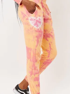 Frankies Bikinis Aiden Sweatpant Tie Dye Size XS Pink Orange thumbnail 2