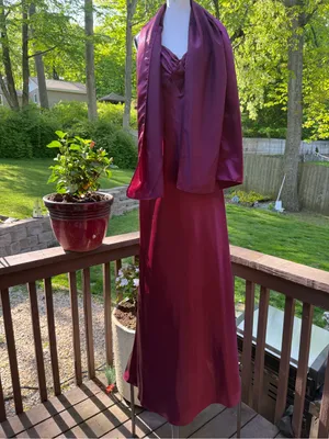 Aspeed Women's Formal Tube Dress Burgundy Satin XL X-Large thumbnail 8