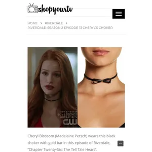 new ๑ aso TV’s Riverdale ๑ Leather Bow Choker ๑ Black Gold ๑ 2 Ways to Wear ๑ thumbnail 5