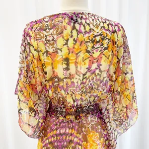 Steve Madden Womens XS/S‎ Cover Up Maxi Dress Kimono Sleeve Semi-Sheer Flowy thumbnail 6