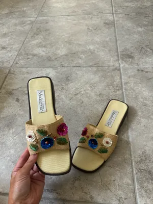 Madeline Stuart Vintage raffia slide sandals thumbnail 4
