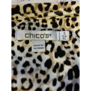 Chico’s animal print v-neck stretchy top XL casual business office thumbnail 4