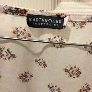 EARTHBOUND Bohemian Floral Blouse - White and Orange thumbnail 2