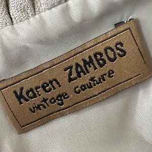 Karen Zambos Vintage Couture Gold Sleeveless Ruffle Evening Dress Size 8 thumbnail 6