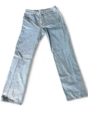 Metallic Zara jeans in excellent condition. Straight leg and mid-rise thumbnail 1