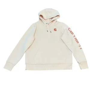 Carhartt Relaxed‎ Fit Hoodie Womens Large Peach Sweatshirt Logo Sleeve thumbnail 2