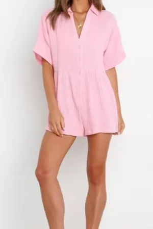 Vestique 100% Cotton Orange/Rust Romper Size M thumbnail 1
