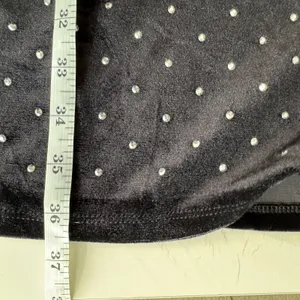 H&M Velvet Rhinestone Dress Women’s XXL Black Short Sleeve Mini Holiday Party thumbnail 11
