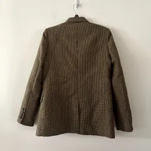 Zara Brown Wool Blend Checkered Heritage Academic Blazer NWT Size XS thumbnail 5