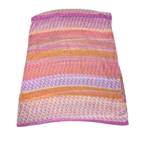 Colorful Lightweight Oversized Pink + Orange Infinity Scarf thumbnail 3
