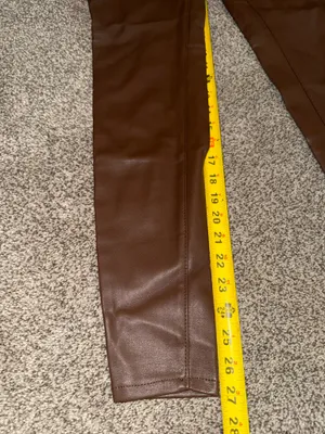 Free People Brown Faux Leather Pants, Size 26 thumbnail 2