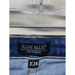 Judy Blue Boyfriend Jeans Women Sz 3/26 Distressed Stretch Denim‎ Blue thumbnail 7