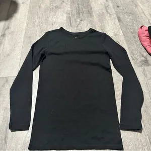 Goodfellow & Co Long Black Top Tee Shirt Women’s layer basic essential fall 2000s bella swan thumbnail 2