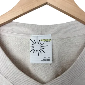 Offline by Aerie Tan Cropped Sweatshirt Maybe Later Sz XL thumbnail 3